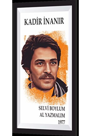 Kadir Inanır Selvi Boylum Yeşilçam Çerçeve Görünümlü Retro Ahşap Poster