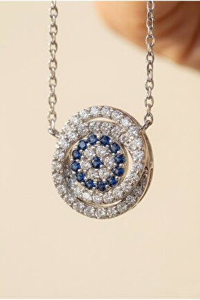 Çift Halka Nazar Boncuğu Kolye