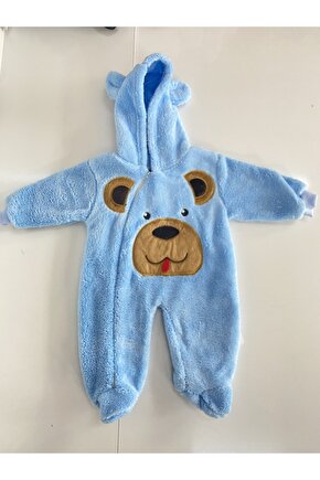 Erkek Çocuk Peluş Fermuarlı Tulum