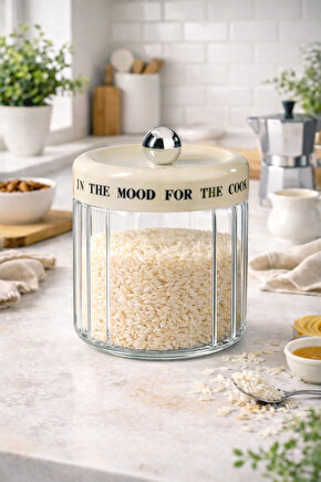 1100 ml Cam Saklama Kavanozu 12x19 cm – Hava Geçirmez Kapaklı Cam Mutfak Kavanozu