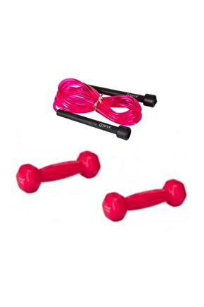 0,5 Kg X 2 Adet Demir Dambıl Ve Pembe Atlama Ipi
