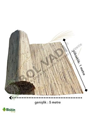 1m X 5m Afyonkaraisardan Misina Ipli Doğal Bambu Kamış Çit,bahçe Çiti,balon Çiti,hasır Çit, Gölgelik
