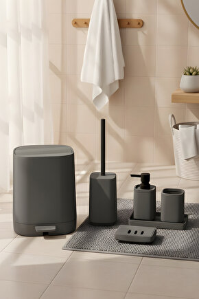 Kare Soft 5 Parça Banyo Seti Modern Minimal Tasarım