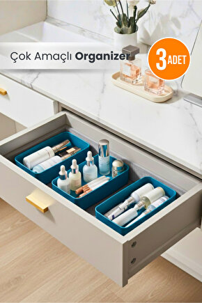 3lü Makyaj Düzenleyici Kutu Pratik Organizer Çok Amaçlı Organizer Kutu