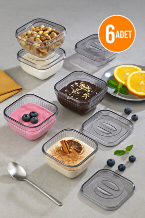 6lı Kapaklı Saklama Kabı | Çerezlik Kahvaltılık Şekerlik Sunumluk Kase