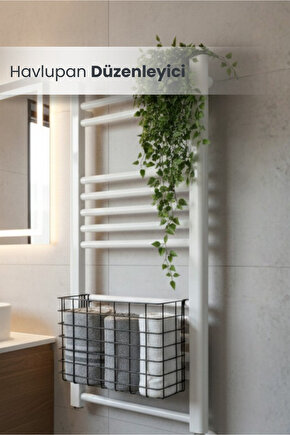Asılabilir Havlupan Düzenleyici Banyo Havluluk Kurutma Sepeti Tuvalet Kağıdı Organizeri 1 Adet