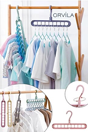 Sihirli Elbise Askısı 9 Gözlü Akıllı Askı Sihirli Askılık