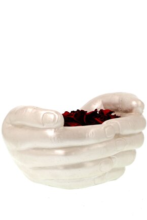 Dekoratif Avuç Içi El Figür Beton Saksı Hediyelik Anahtarlık Biblo 1650gr.