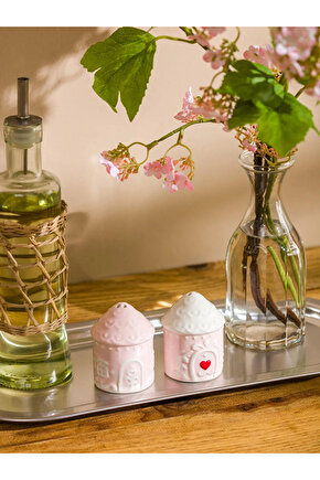LCW HOME Pembe Kurabiye Ev Seramik Tuzluk Ve Biberlik