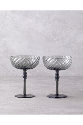 Meghan Cam 2li Kadeh 280 ml Antrasit