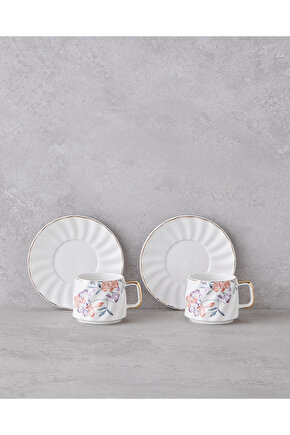 Misty Heaven New Bone China 4 Parça 2 Kişilik Kahve Fincan Takımı 90 ml Renkli