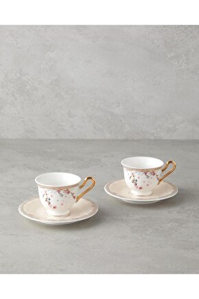 Sakura Dream New Bone China 4 Parça 2 Kişilik Kahve Fincan Takımı 90 Ml Pembe