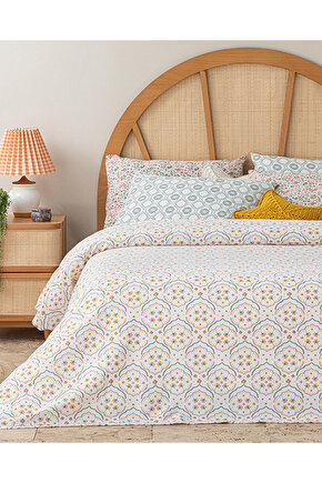 Pure Bouquets Baskılı Çift Kişilik Pike Pembe