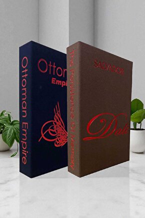 2’li Kumaş Kaplı Kitap Görünümlü Dekoratif Kutu | Hediye & Takı Kutusu