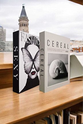 Dekoratif Kitap Görünümlü Kutu 2li Set Decorative Book Looking Box