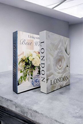 Dekoratif Kitap Görünümlü Kutu 2li Set Decorative Book Looking Box