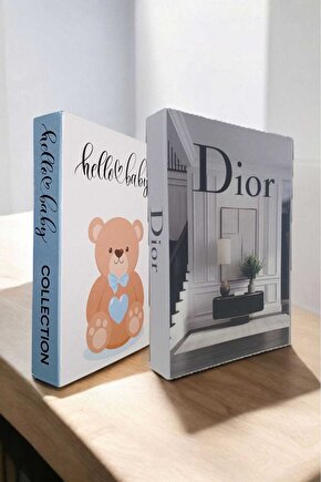 Dekoratif Kitap Görünümlü Kutu 2li Set Decorative Book Looking Box