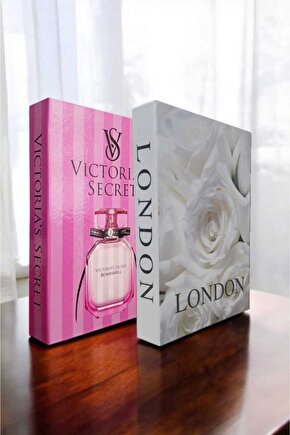 Dekoratif Kitap Görünümlü Kutu 2li Set Decorative Book Looking Box