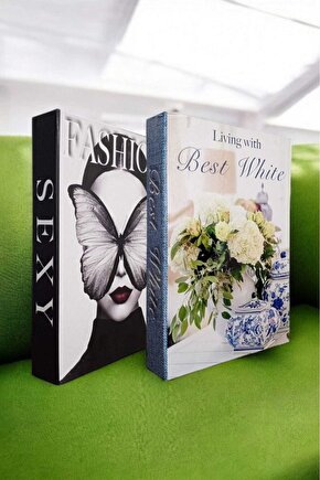 Dekoratif Kitap Görünümlü Kutu 2li Set Decorative Book Looking Box