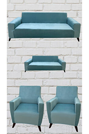 3+2+1+1 İtalyan Süet Koltuk Örtüsü (MİNT RENK)