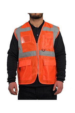 REFREKTÖRLÜ MÜHENDİS YELEĞİ CEPLİ