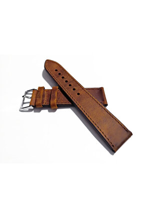 & Fosil  Uyumlu &Her Saate Uyumlu greyzi  Deri Saat Kordonu 22  mm  (89 ) kahve