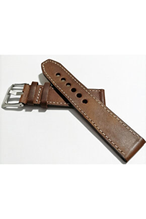 & Fosil  Uyumlu &Her Saate Uyumlu greyzi  Deri Saat Kordonu 24  mm  (86)  kahve