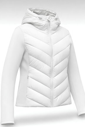 Kadın Kapüşonlu Şişme Mont - Termal Kontrast Range Rover Mom Ceket