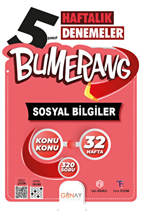 Yeni Müf. 5. Sınıf Sosyal Bilgiler Bumerang Haftalık Denemeler Güncel