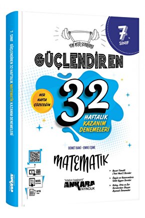 Ankara Yayıncılık 7. Sınıf Güçlendiren 32 Haftalık Matematik Kazanım Denemeleri