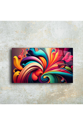 Karışık Desenler Cam Tablo Duvar Dekoru 14