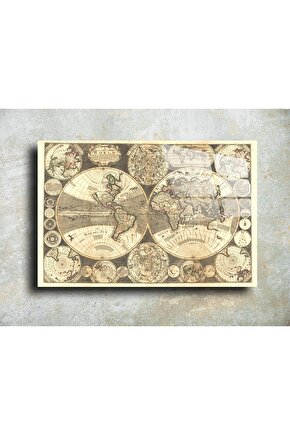 Harita Görseli Cam Tablo Duvar Dekoru 1