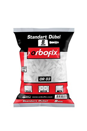 Or-03 Plastik Dübel 8 Mm ( 1000 Li )