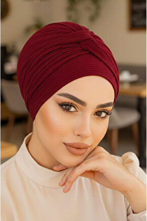 Bordo Burgu Detaylı Bone