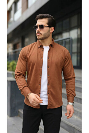 Erkek Uzun Kollu Süet Gömlek