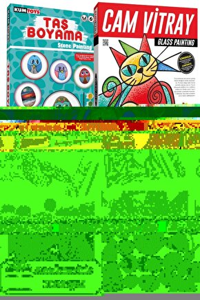 Mega Boyama Seti - Taş Boyama Seti ve Cam Vitray Boyama Seti - Taş Boya - Boyama Setleri - Etkinlik