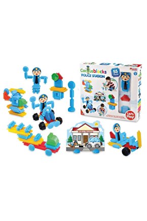 Kaktüs Blok Polis 55 Parça- Oyuncak Oyuncaklar - Oyuncakları - Blok Setleri - Kaktüs Oyuncak