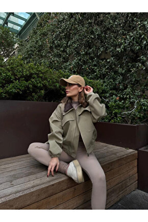 BSMA Çift Yakalı Ceket Mont - Yeşil