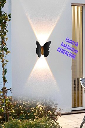 Elektrikle Çalışır, 6 Watt GÜN IŞIĞI Ledli Kelebek Duvar Aplik İç ve Dış Mekan IP65 Led Duvar Aplik