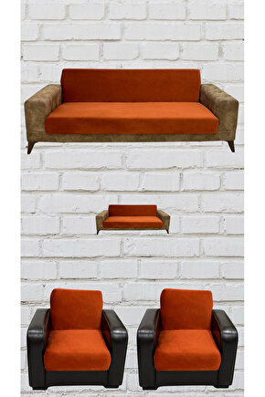 3+2+1+1 İtalyan Süet Kolsuz Koltuk Örtüsü ( RENK)