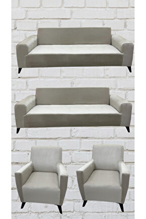 3+3+1+1 İtalyan Süet Koltuk Örtüsü(BEJ RENK)