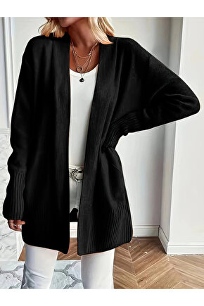 MDB Kadın Uzun Kollu önü Açık Triko Hırka