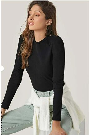 Kadın Uzun Kollu Bisiklet Yaka Süprem Bluz