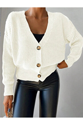 Düğme Detay Triko Bluz