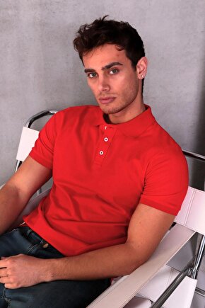 Erkek Slim Fit Pamuklu Yumuşak Doku Nefes Alan Kumaş Yakalı Tişört