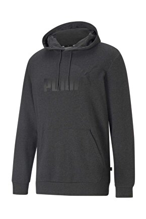 586688 ESS Big Logo Hoodie Erkek Kapüşonlu Sweatshirt FÜME