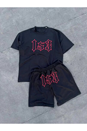 MDB Erkek Nakış İşlemeli Şortlu Takım iyah