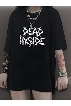 Canlı Harf Baskılı Büyük Boy Oversize Kısa Kollu Tişört