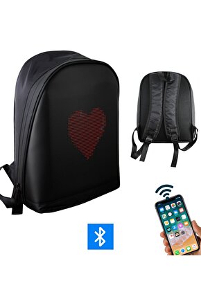 Led Ekranlı Motorsiklet Çantası Bluetooth APP Kontrollü Okul Sırt Çantası Gift Yazı Resim Pixell