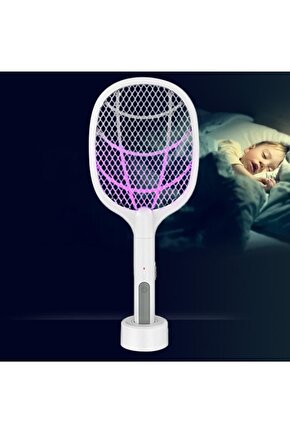 Elektrikli sineklik raket USB şarj edilebilir Fly UV işık lambası ile şarjlı sinek öldürücü tuzak